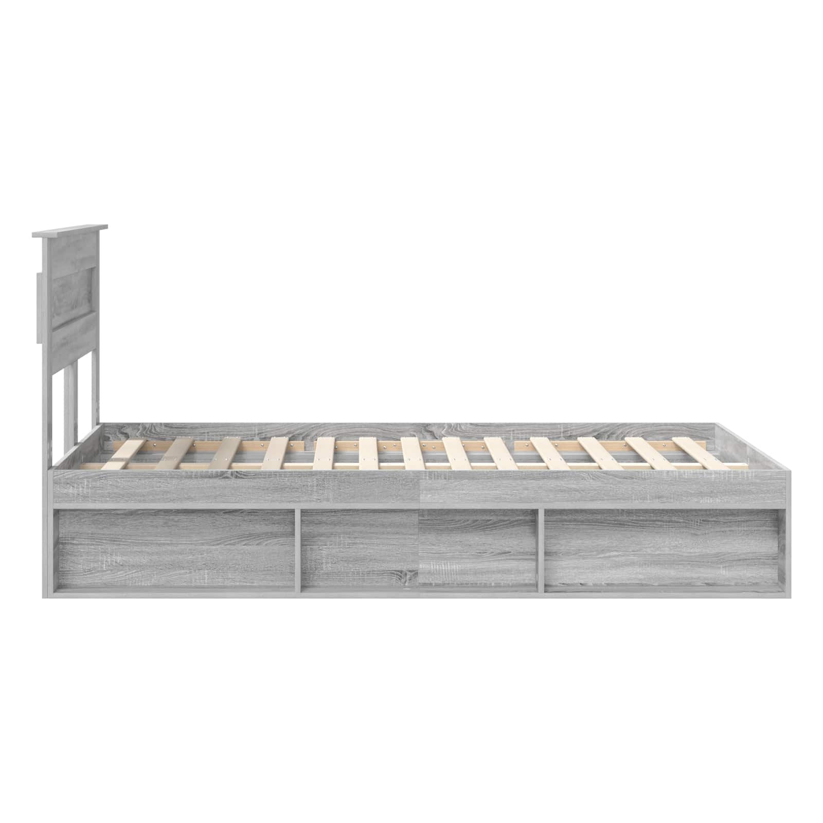 Struttura del letto Grigio Sonoma 135 x 190 cm Pino massello | homemem39