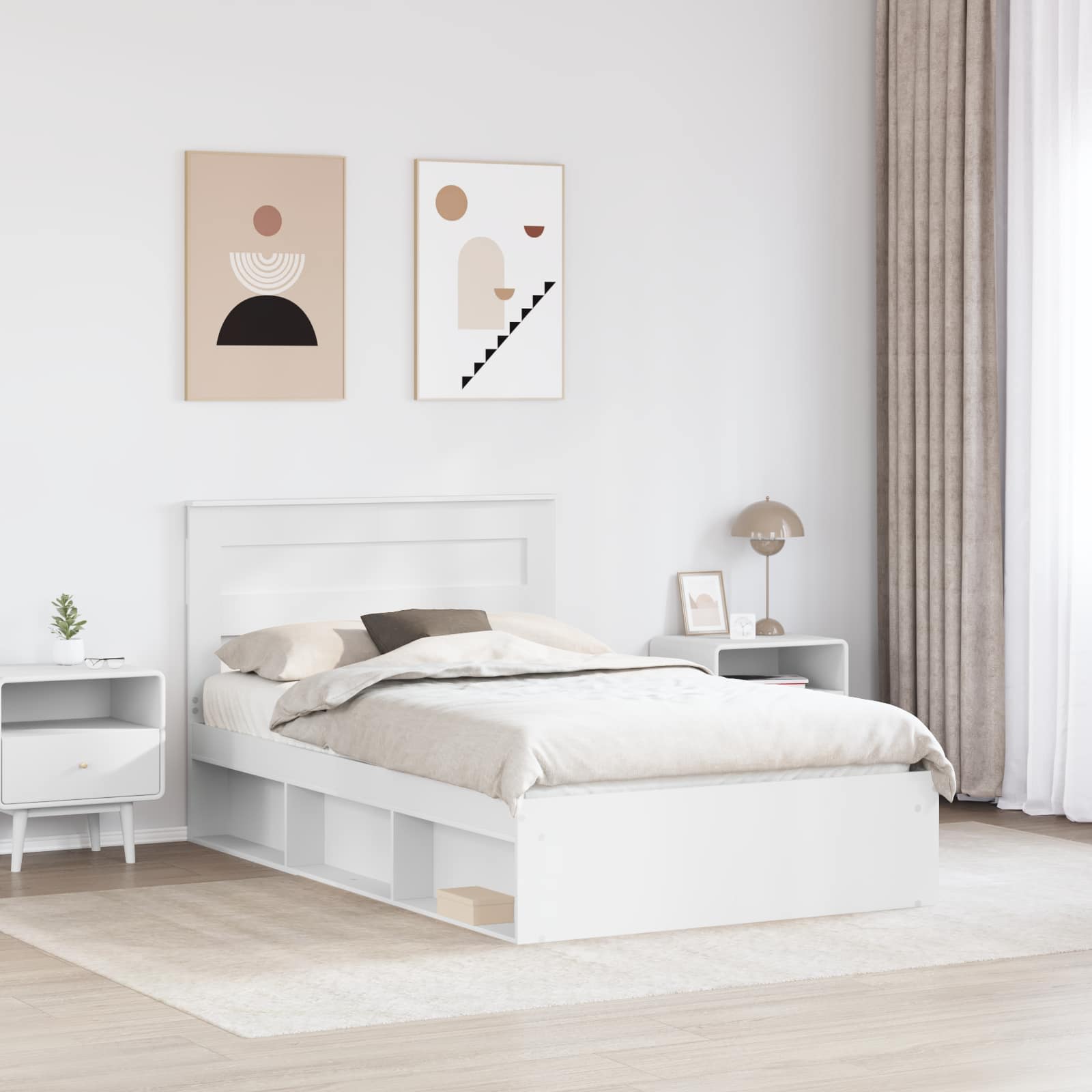 Struttura del letto Bianco 120 x 200 cm Pino massello | homemem39