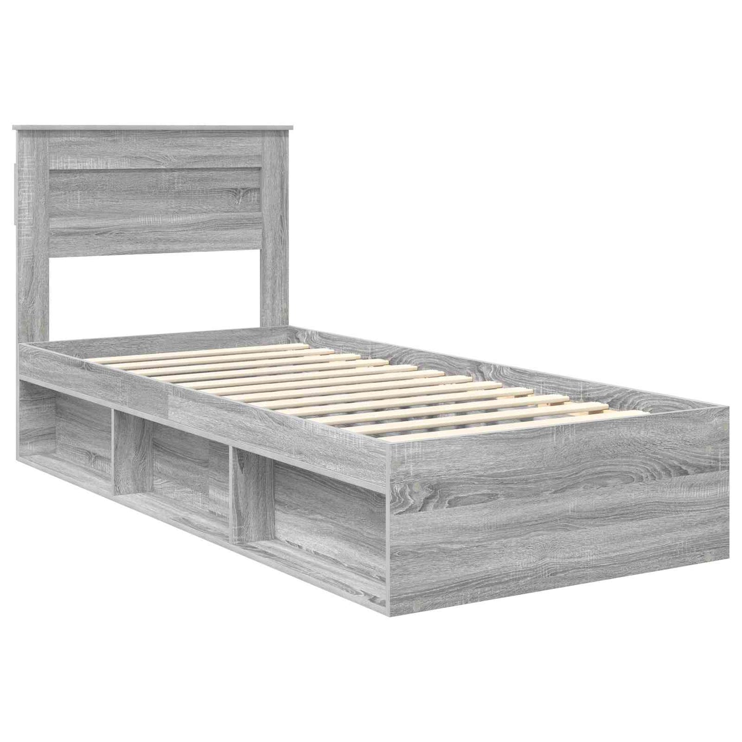 Struttura del letto Grigio Sonoma 100 x 200 cm Pino massello | homemem39