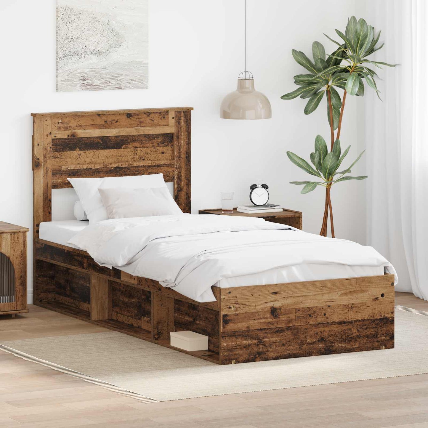 Struttura del letto Legno vecchio 100 x 200 cm Pino massello | homemem39