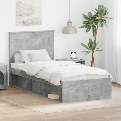 Struttura del letto Grigio Concretè 90 x 190 cm Pino massello | homemem39