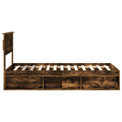 Struttura del letto Rovere fumé 90 x 200 cm Pino massello