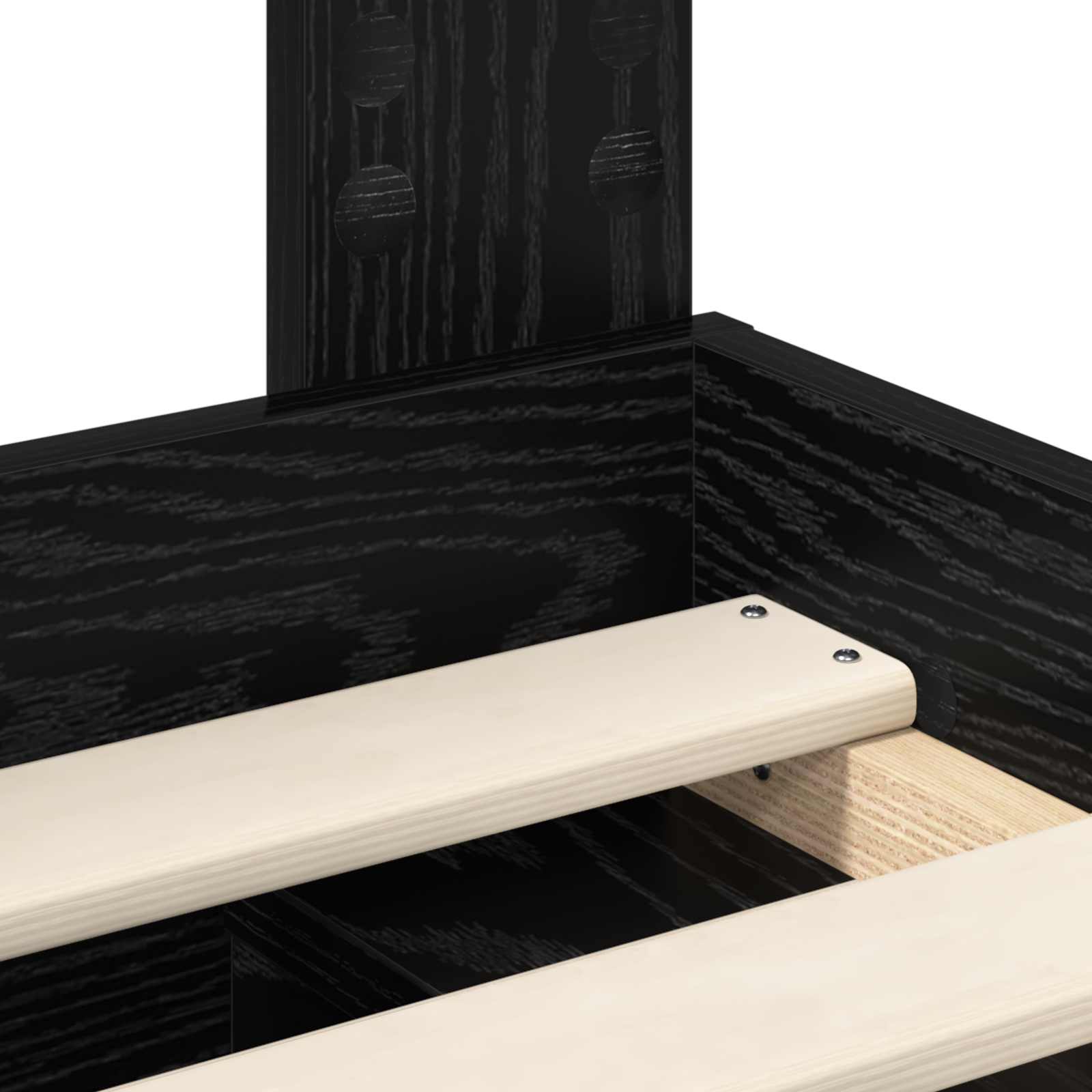 Struttura del letto con testiera Nero 75 x 190 cm Pino massello | homemem39