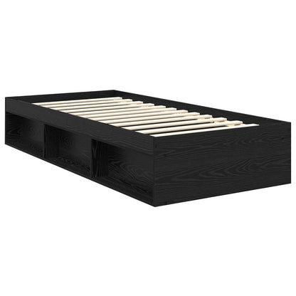 Struttura del letto con testiera Nero 75 x 190 cm Pino massello | homemem39
