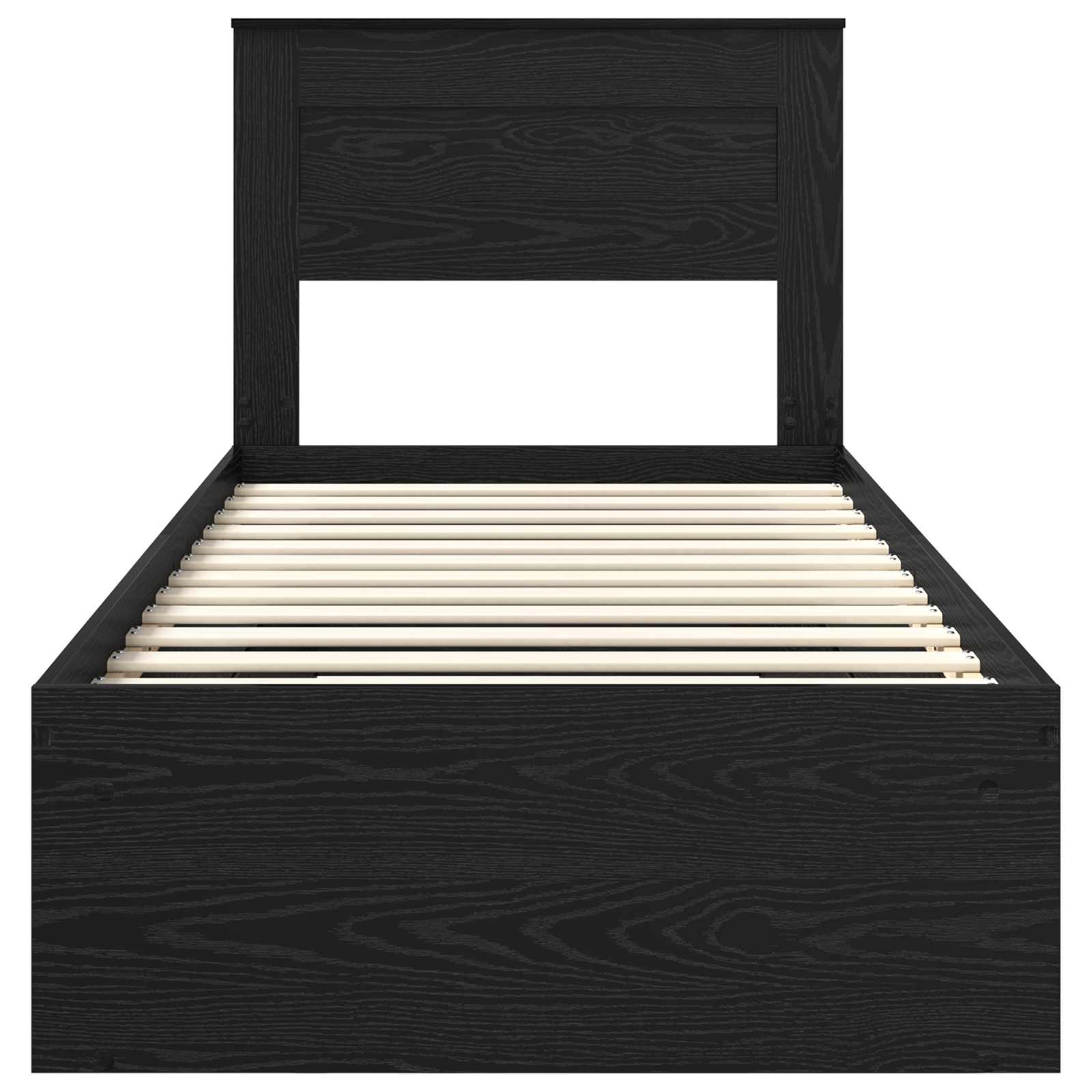 Struttura del letto con testiera Nero 75 x 190 cm Pino massello | homemem39