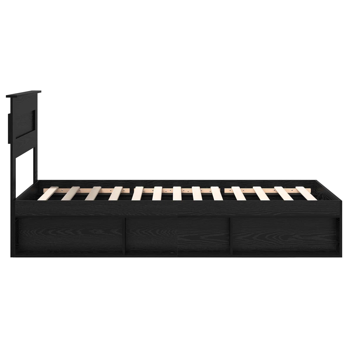 Struttura del letto con testiera Nero 75 x 190 cm Pino massello | homemem39