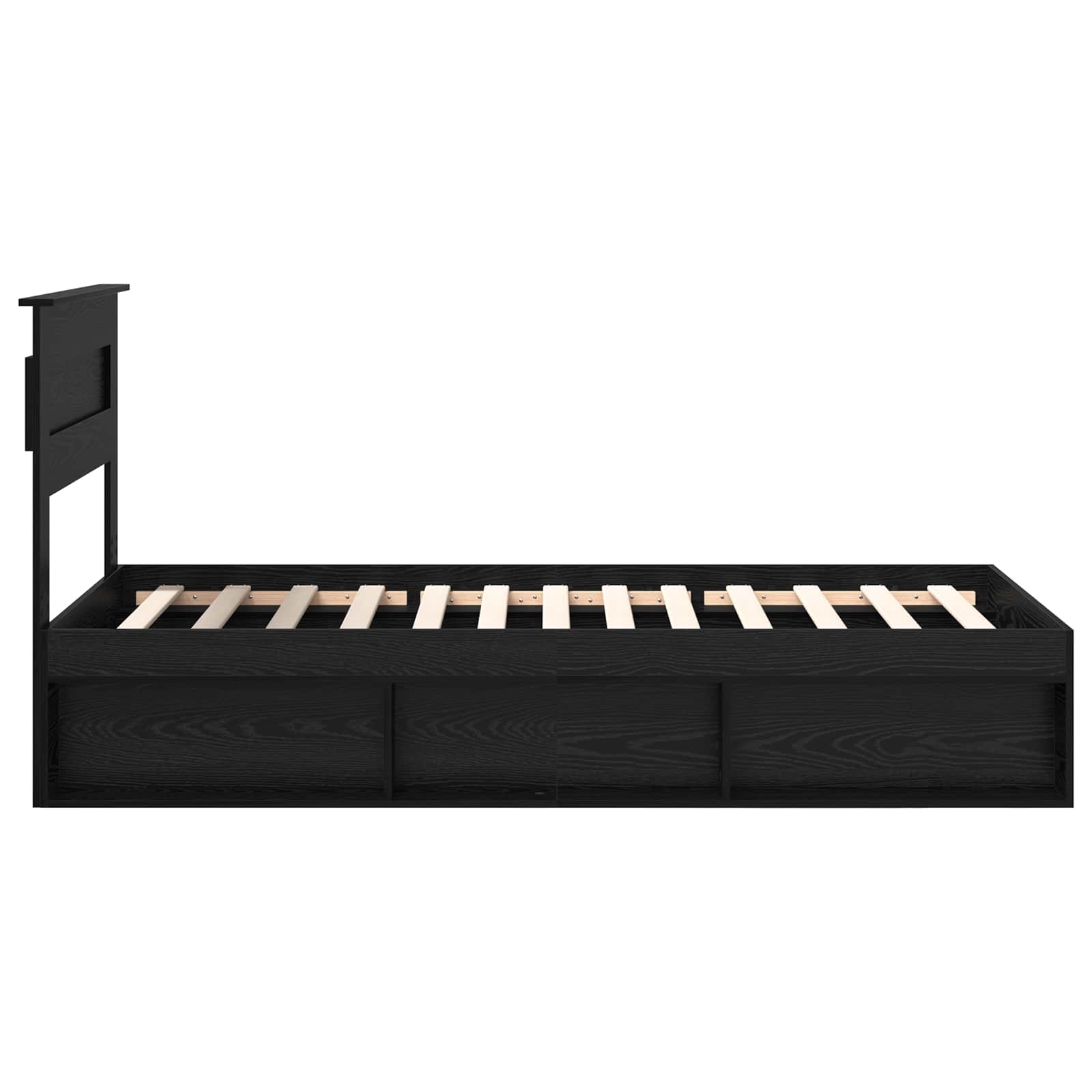 Struttura del letto con testiera Nero 75 x 190 cm Pino massello | homemem39