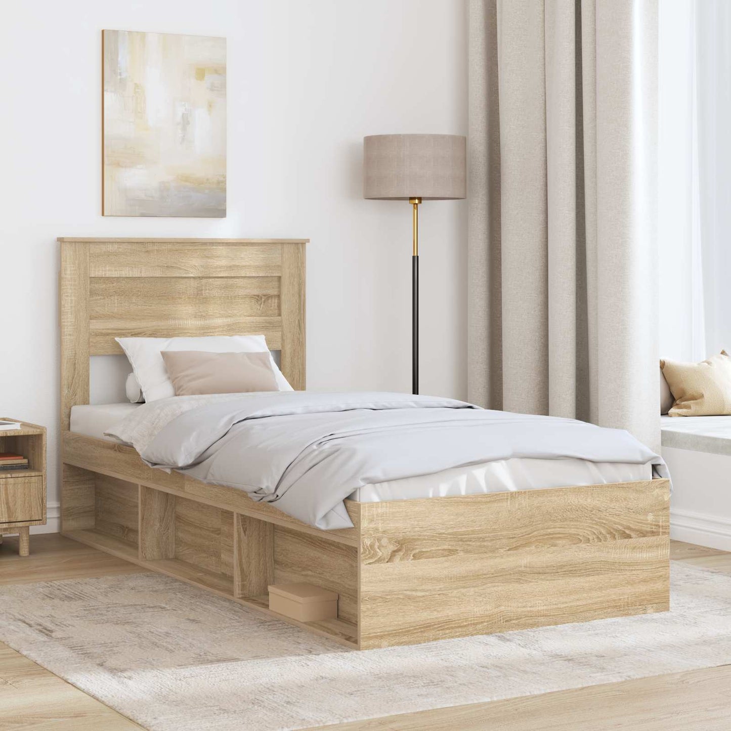 Struttura del letto Rovere Sonoma 75 x 190 cm Pino massello | homemem39
