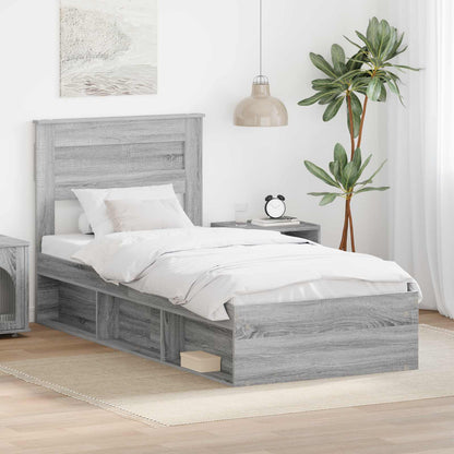 Struttura del letto Grigio Sonoma 75 x 190 cm Pino massello