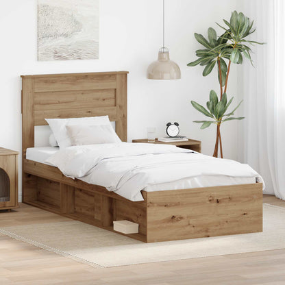Struttura del letto con testiera Rovere Artigianale 75 x 190 cm | homemem39