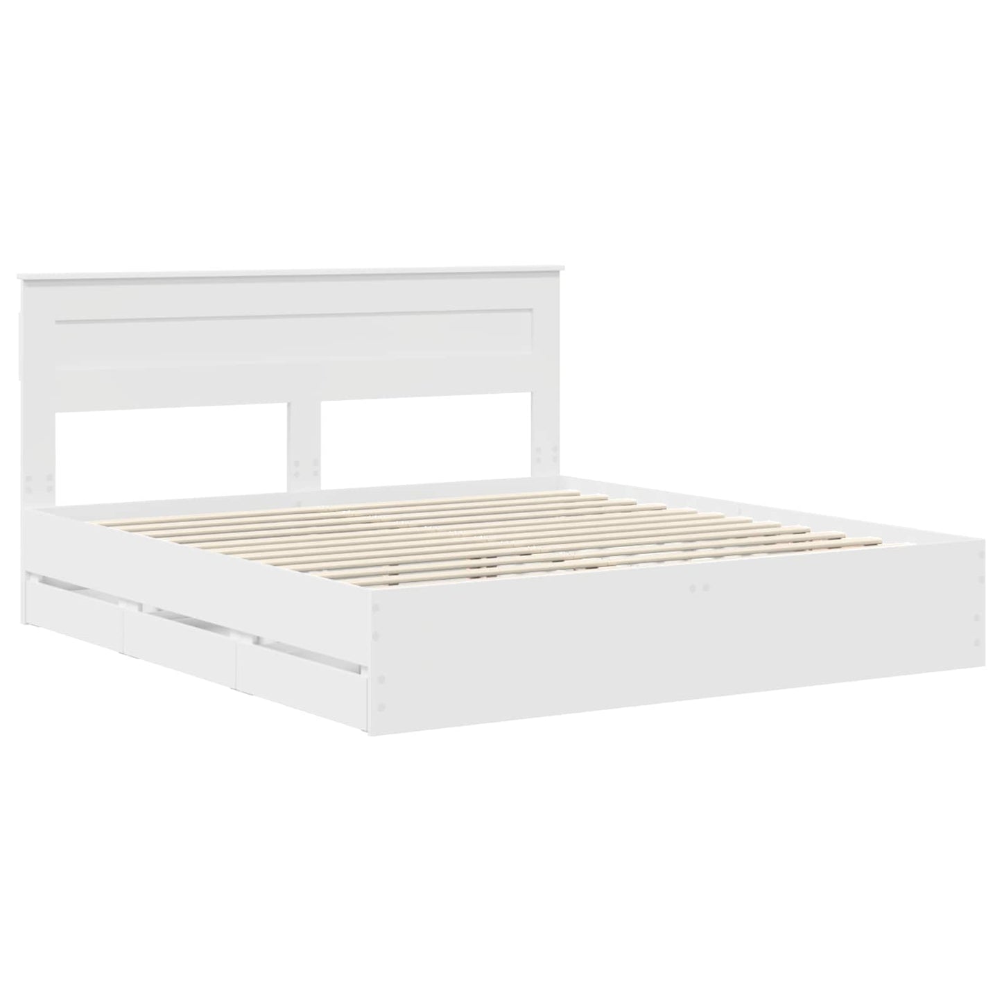 Struttura del letto Bianco 200 x 200 cm Legno Ingegnerizzato | homemem39