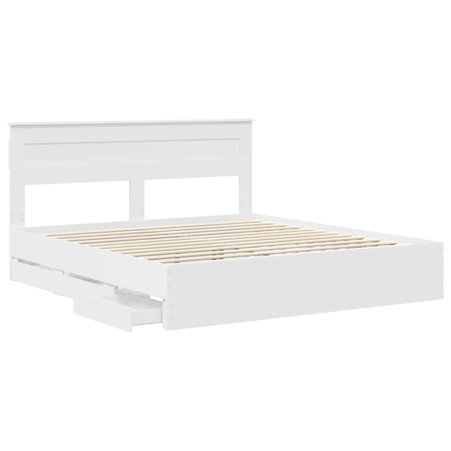 Struttura del letto Bianco 200 x 200 cm Legno Ingegnerizzato | homemem39