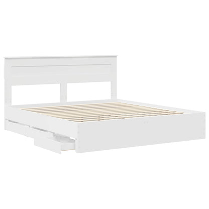 Struttura del letto Bianco 200 x 200 cm Legno Ingegnerizzato | homemem39