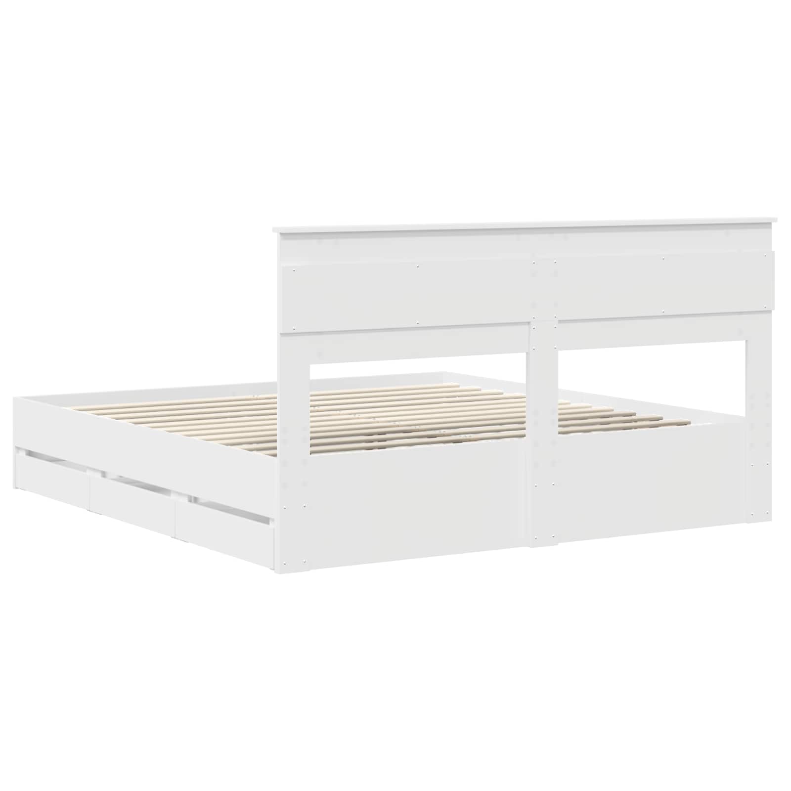 Struttura del letto Bianco 200 x 200 cm Legno Ingegnerizzato | homemem39