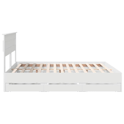 Struttura del letto Bianco 200 x 200 cm Legno Ingegnerizzato | homemem39