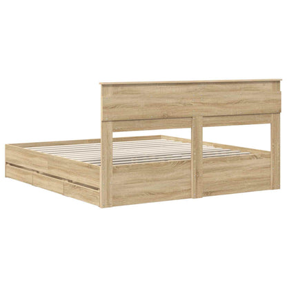 Struttura del letto con cassetto Rovere Sonoma 200 x 200 cm | homemem39