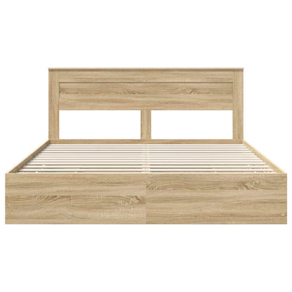 Struttura del letto con cassetto Rovere Sonoma 200 x 200 cm | homemem39