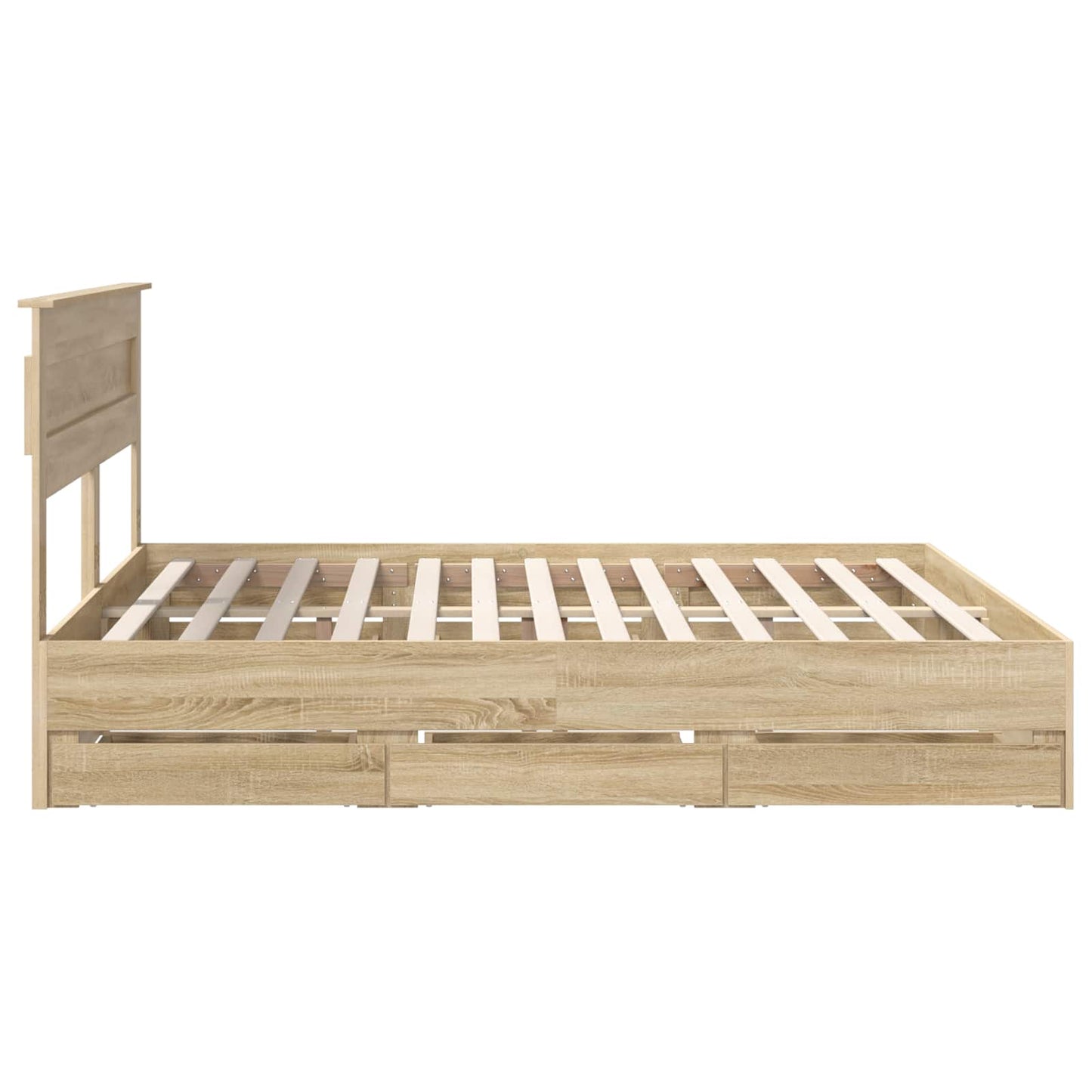 Struttura del letto con cassetto Rovere Sonoma 200 x 200 cm | homemem39
