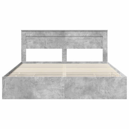 Struttura del letto con cassetto Grigio cemento 200 x 200 cm