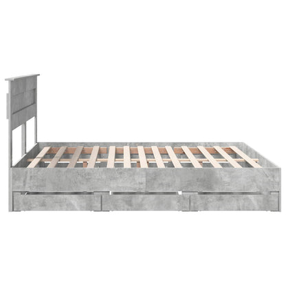 Struttura del letto con cassetto Grigio cemento 200 x 200 cm