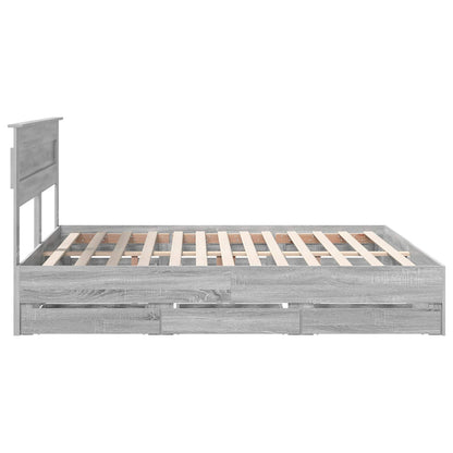 Struttura del letto con cassetto Grigio Sonoma 200 x 200 cm | homemem39