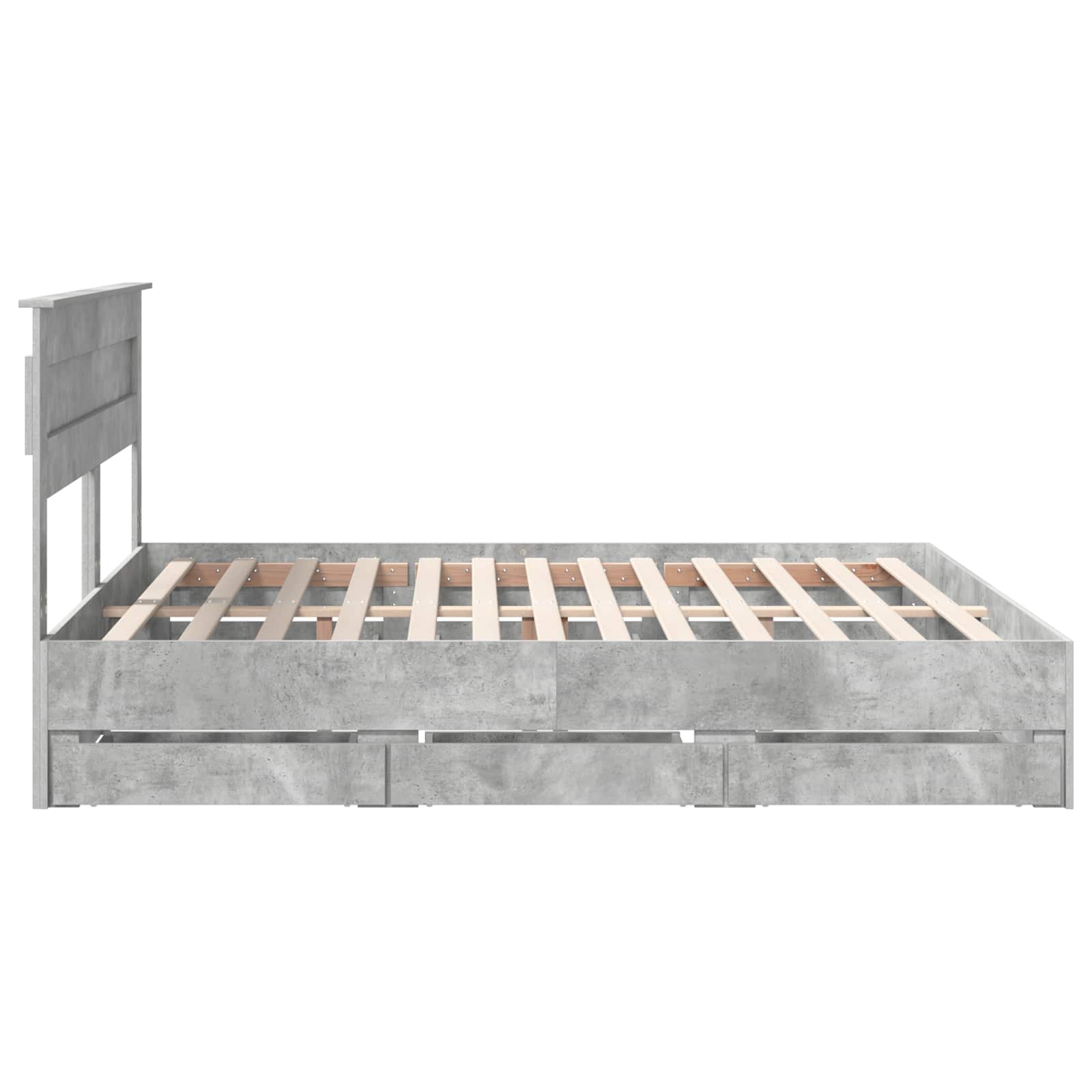 Struttura del letto con cassetto Grigio cemento 180 x 200 cm | homemem39