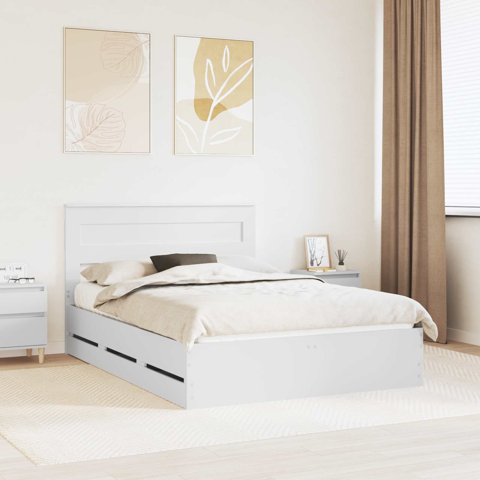 Struttura del letto Bianco 160 x 200 cm Legno Ingegnerizzato | homemem39
