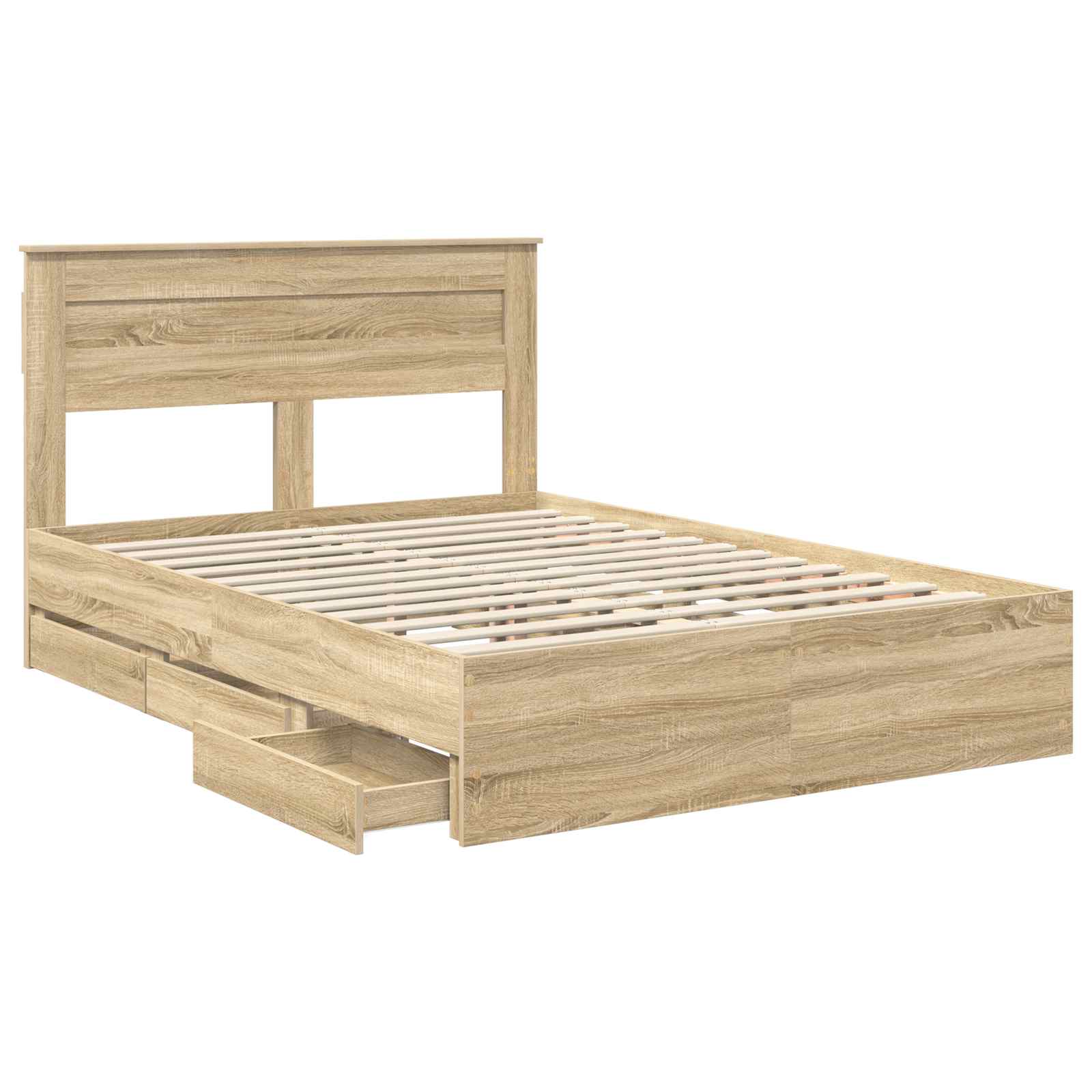Struttura del letto con cassetto Rovere Sonoma 160 x 200 cm | homemem39