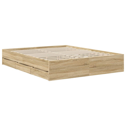 Struttura del letto con cassetto Rovere Sonoma 160 x 200 cm | homemem39
