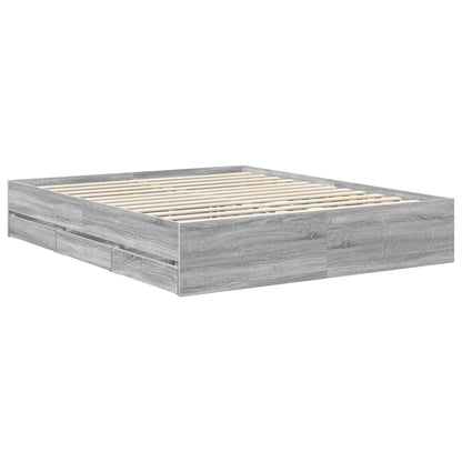 Struttura del letto con cassetto Grigio Sonoma 160 x 200 cm