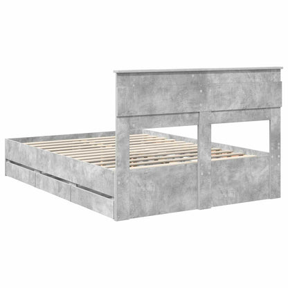 Struttura del letto con cassetto Grigio cemento 150 x 200 cm