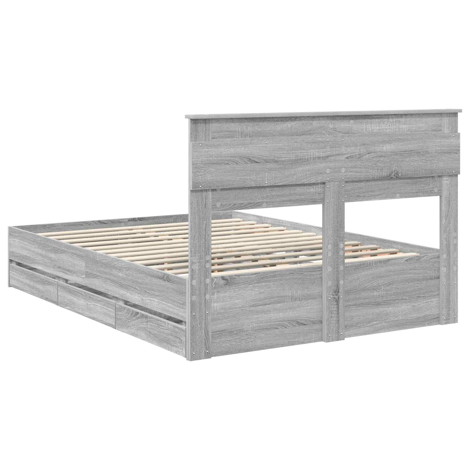 Struttura del letto con cassetto Grigio Sonoma 150 x 200 cm | homemem39
