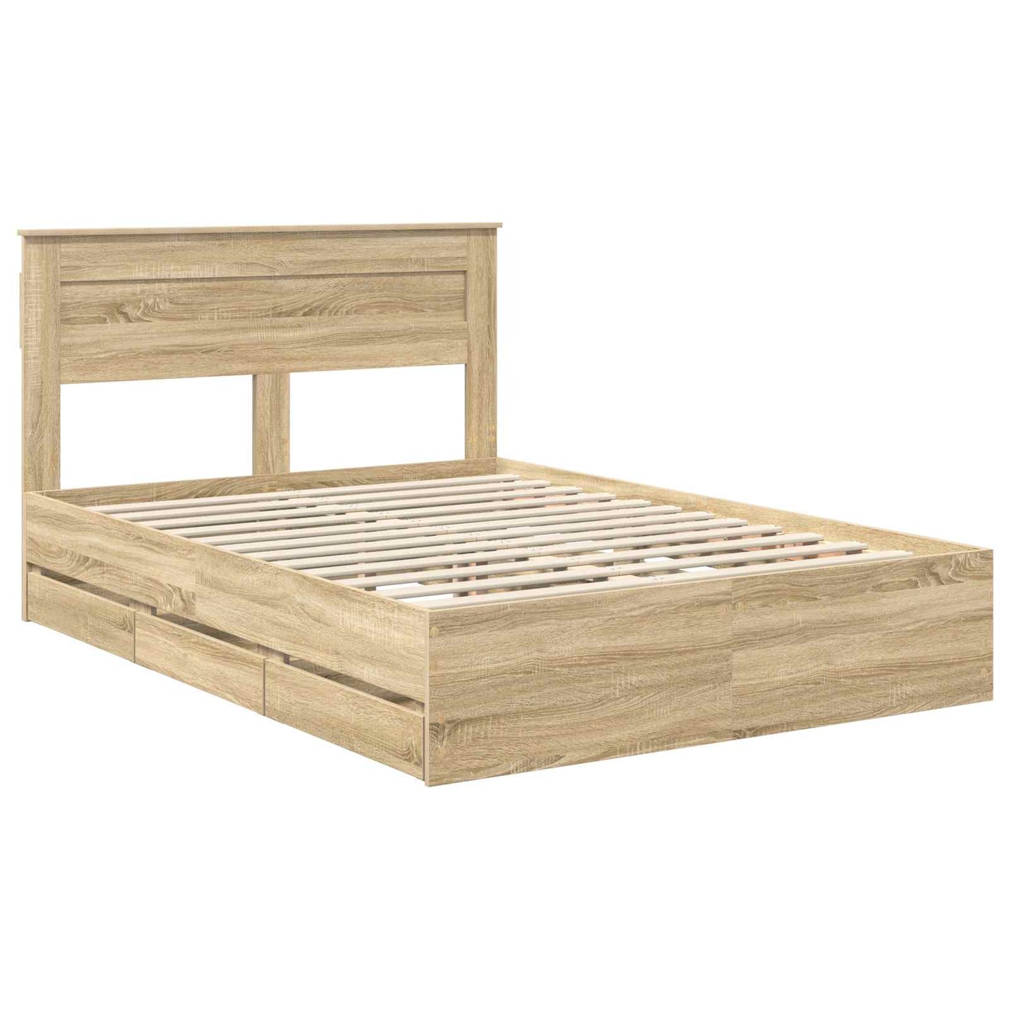 Struttura del letto con cassetto Rovere Sonoma 140 x 190 cm