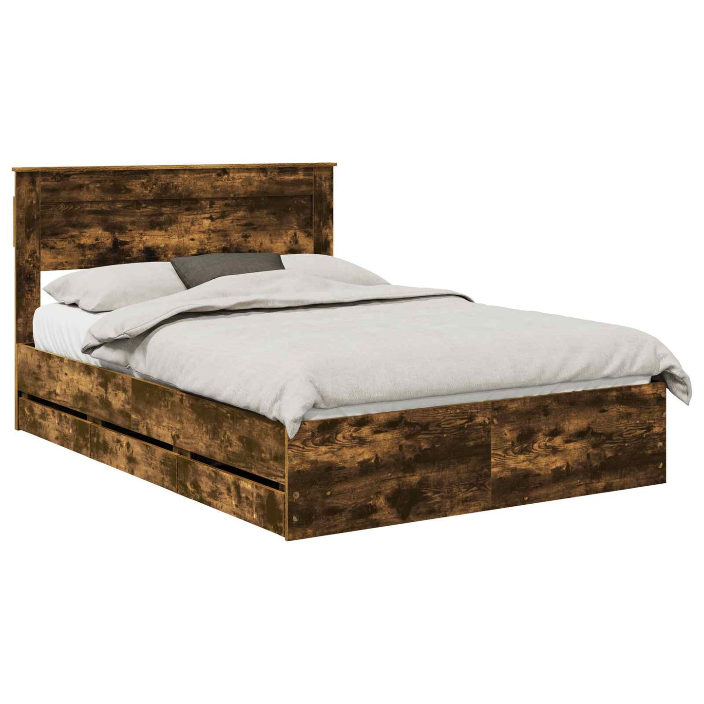 Struttura del letto con cassetto Rovere fumé 140 x 190 cm