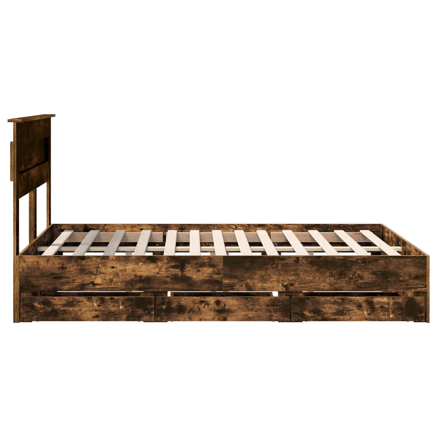Struttura del letto con cassetto Rovere fumé 140 x 190 cm