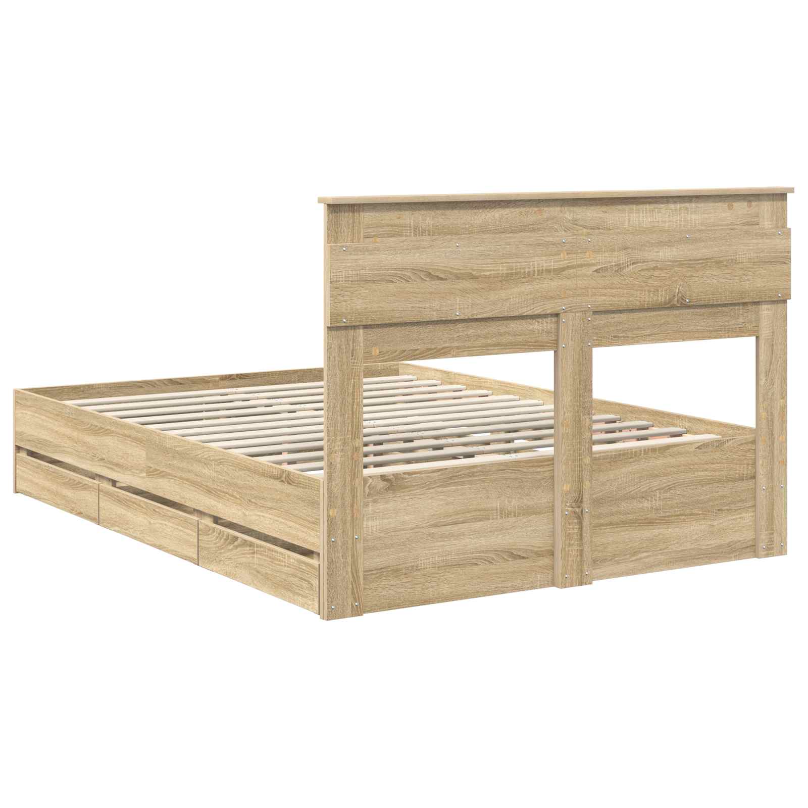 Struttura del letto con cassetto Rovere Sonoma 140 x 200 cm | homemem39