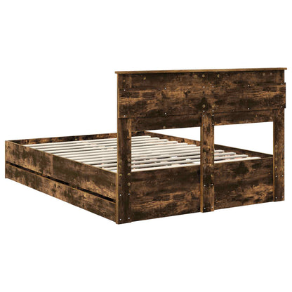 Struttura del letto con cassetto Rovere fumé 140 x 200 cm