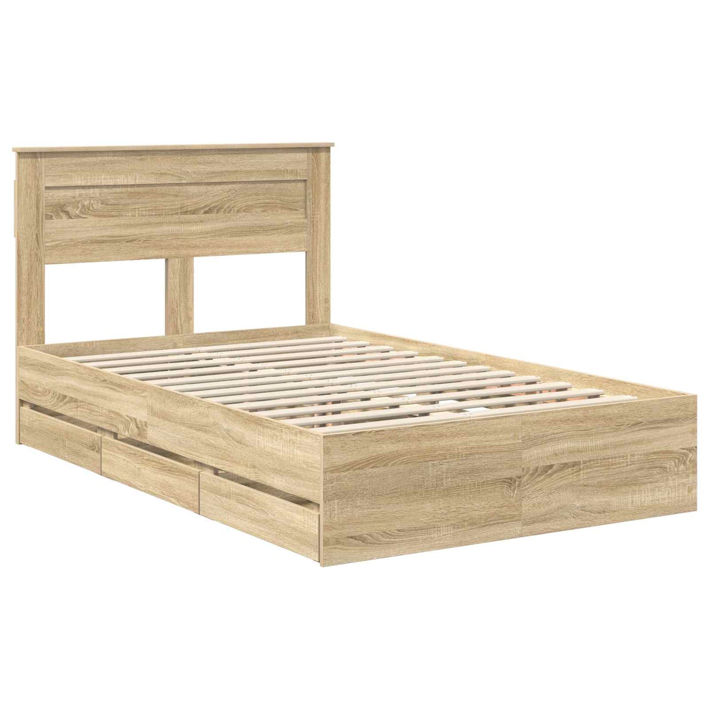 Struttura del letto con cassetto Rovere Sonoma 120 x 190 cm