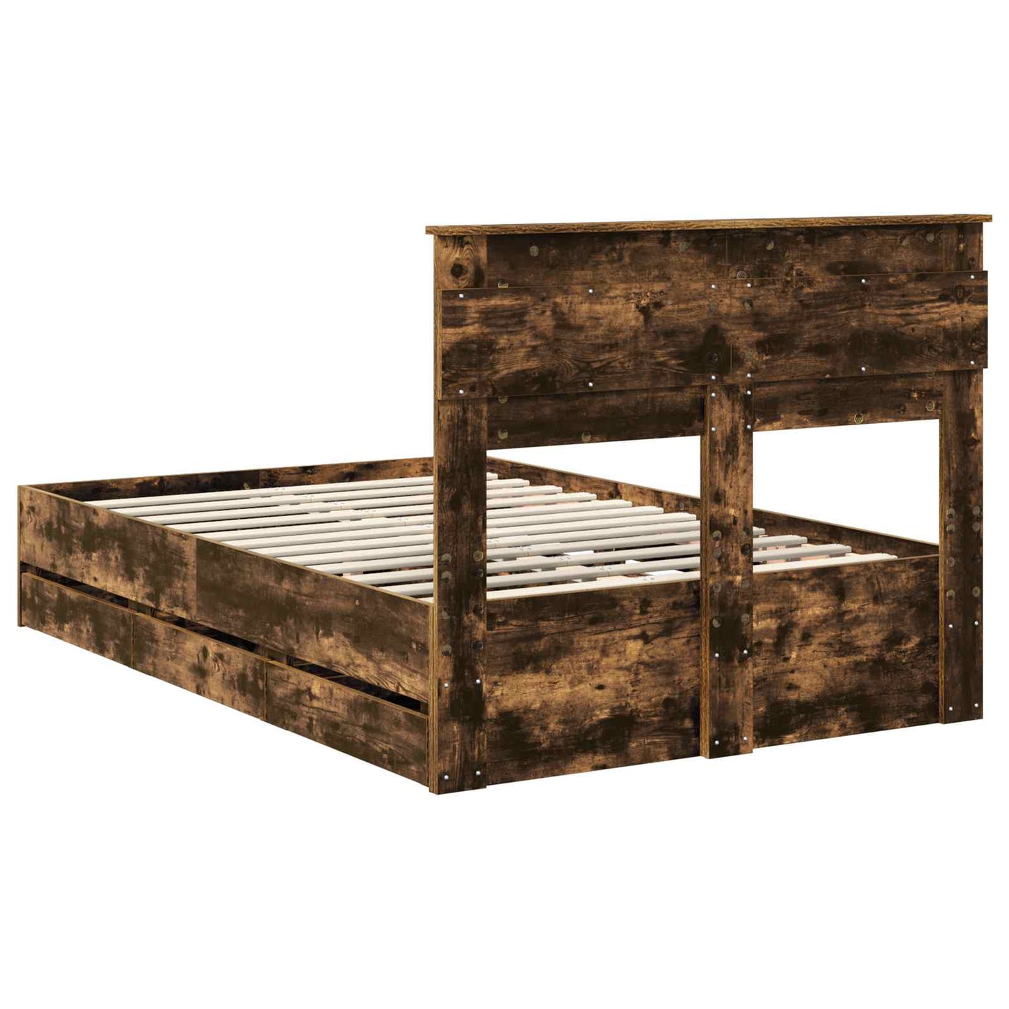 Struttura del letto con cassetto Rovere fumé 120 x 190 cm | homemem39
