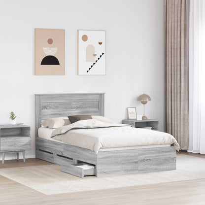 Struttura del letto con cassetto Grigio Sonoma 120 x 190 cm