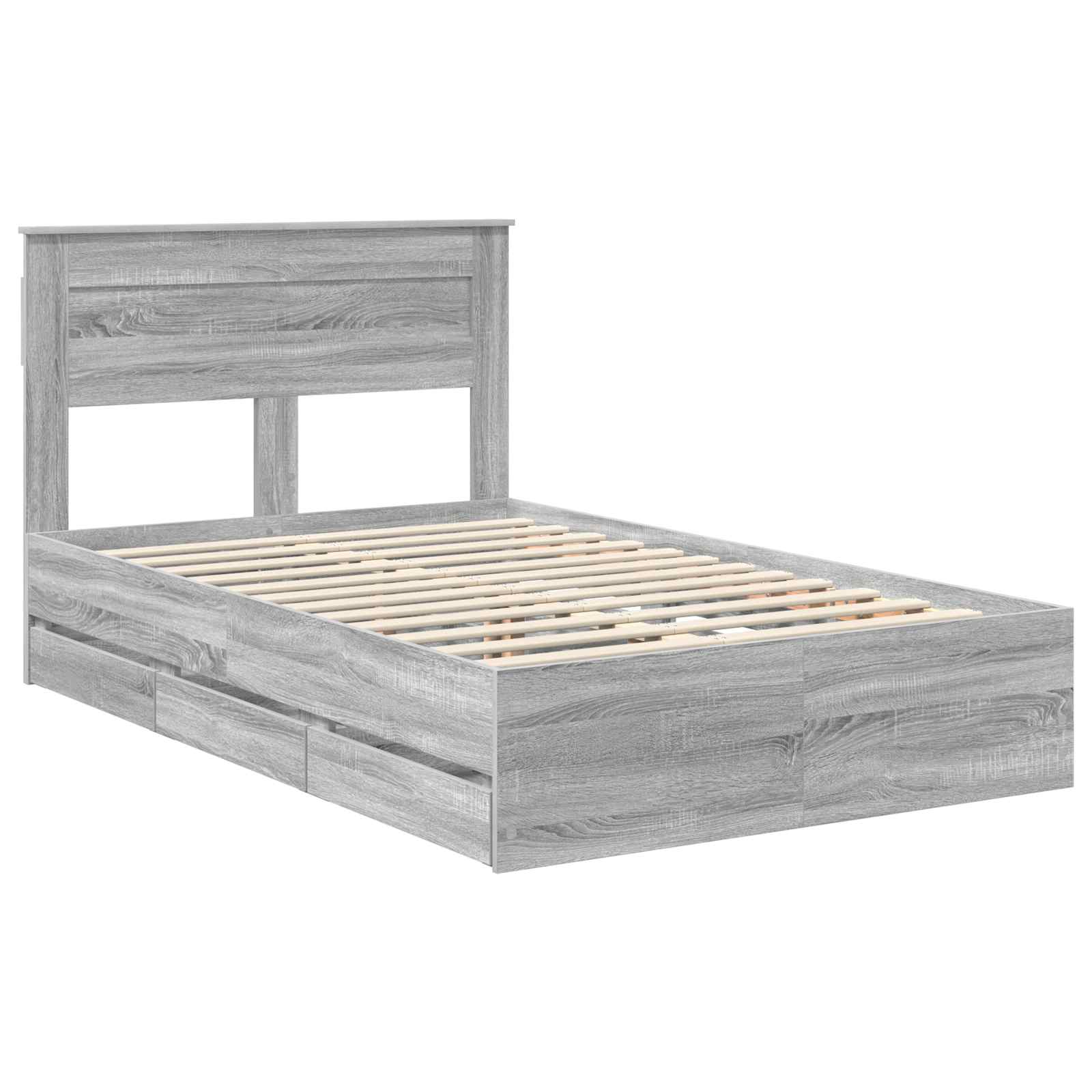 Struttura del letto con cassetto Grigio Sonoma 120 x 190 cm | homemem39