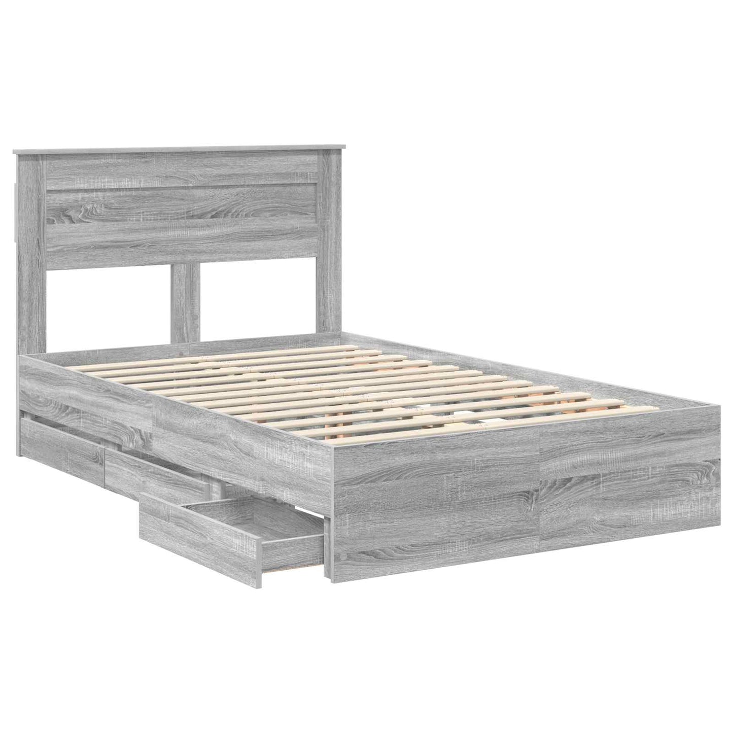 Struttura del letto con cassetto Grigio Sonoma 120 x 190 cm | homemem39