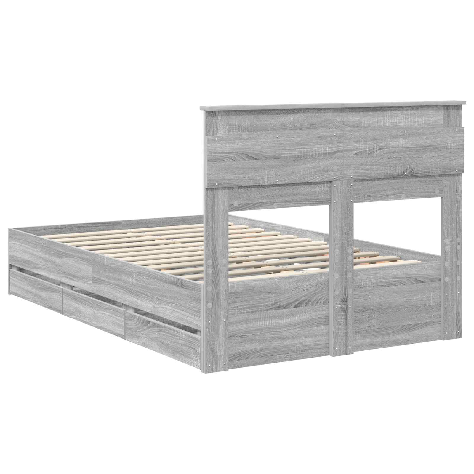 Struttura del letto con cassetto Grigio Sonoma 120 x 190 cm | homemem39