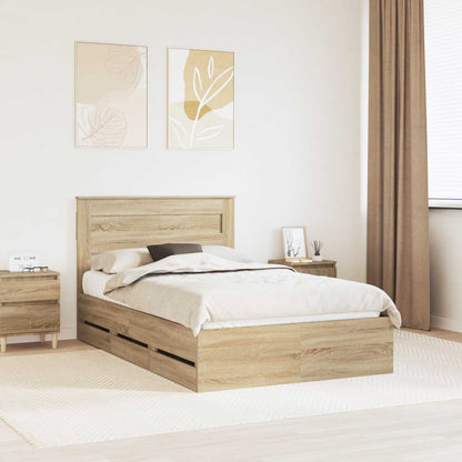 Struttura del letto con cassetto Rovere Sonoma 120 x 200 cm