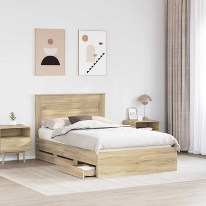 Struttura del letto con cassetto Rovere Sonoma 120 x 200 cm