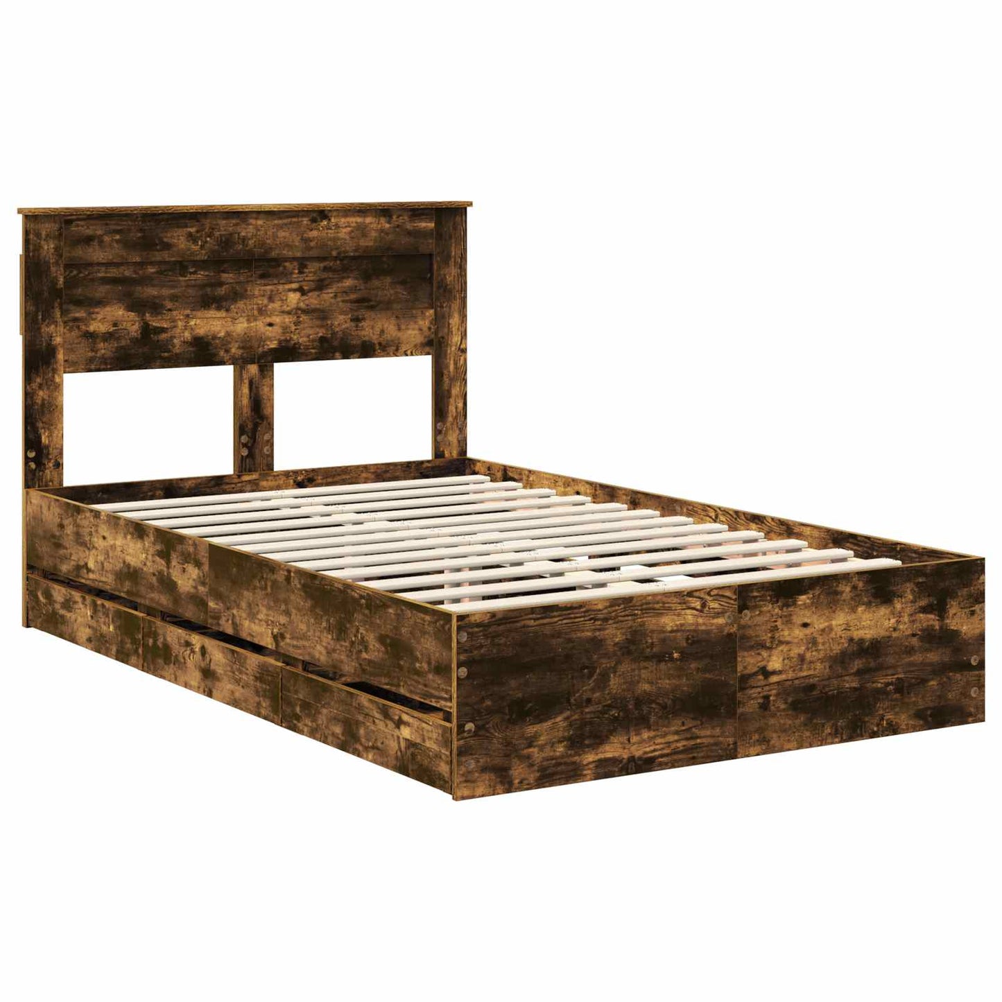 Struttura del letto con cassetto Rovere fumé 120 x 200 cm | homemem39