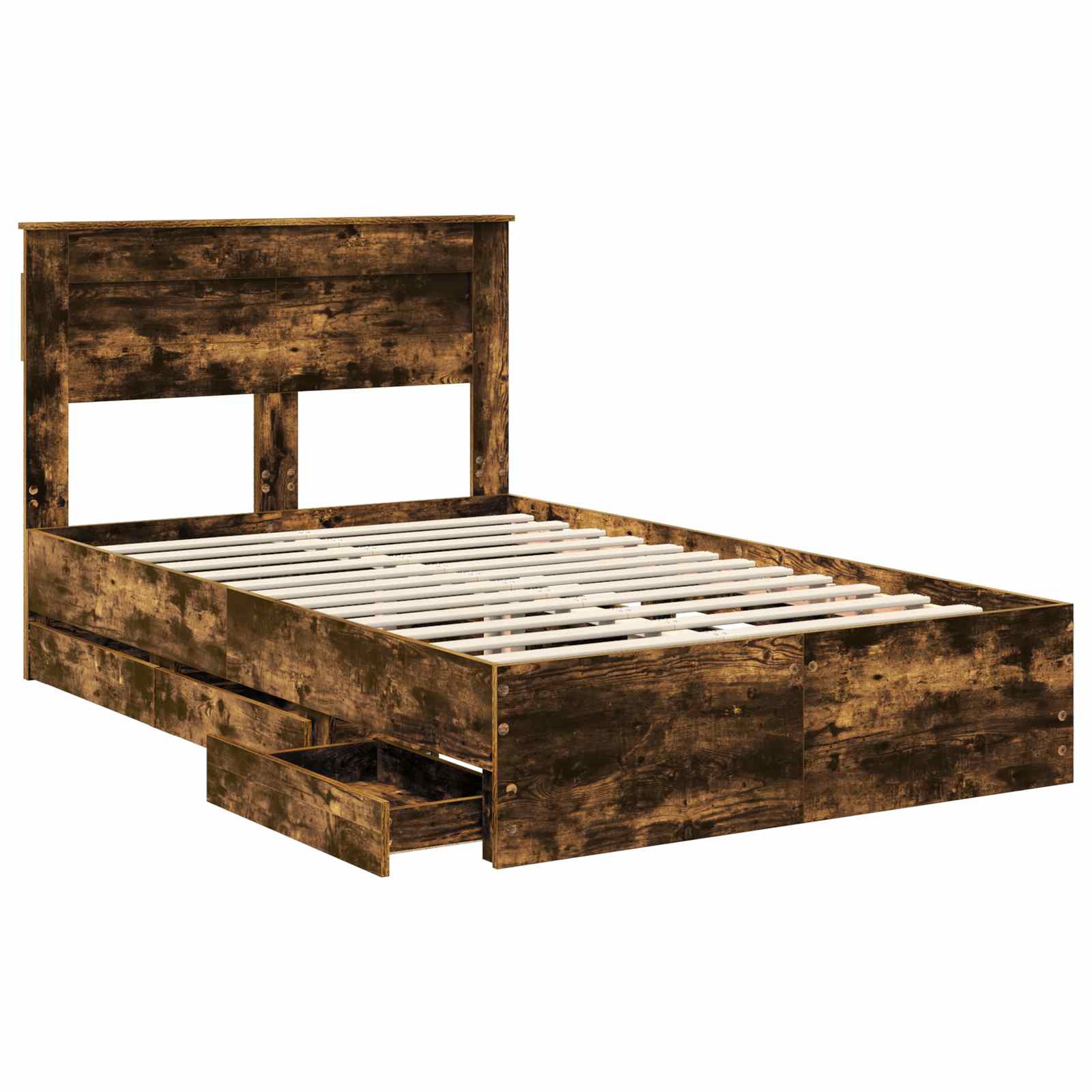 Struttura del letto con cassetto Rovere fumé 120 x 200 cm | homemem39