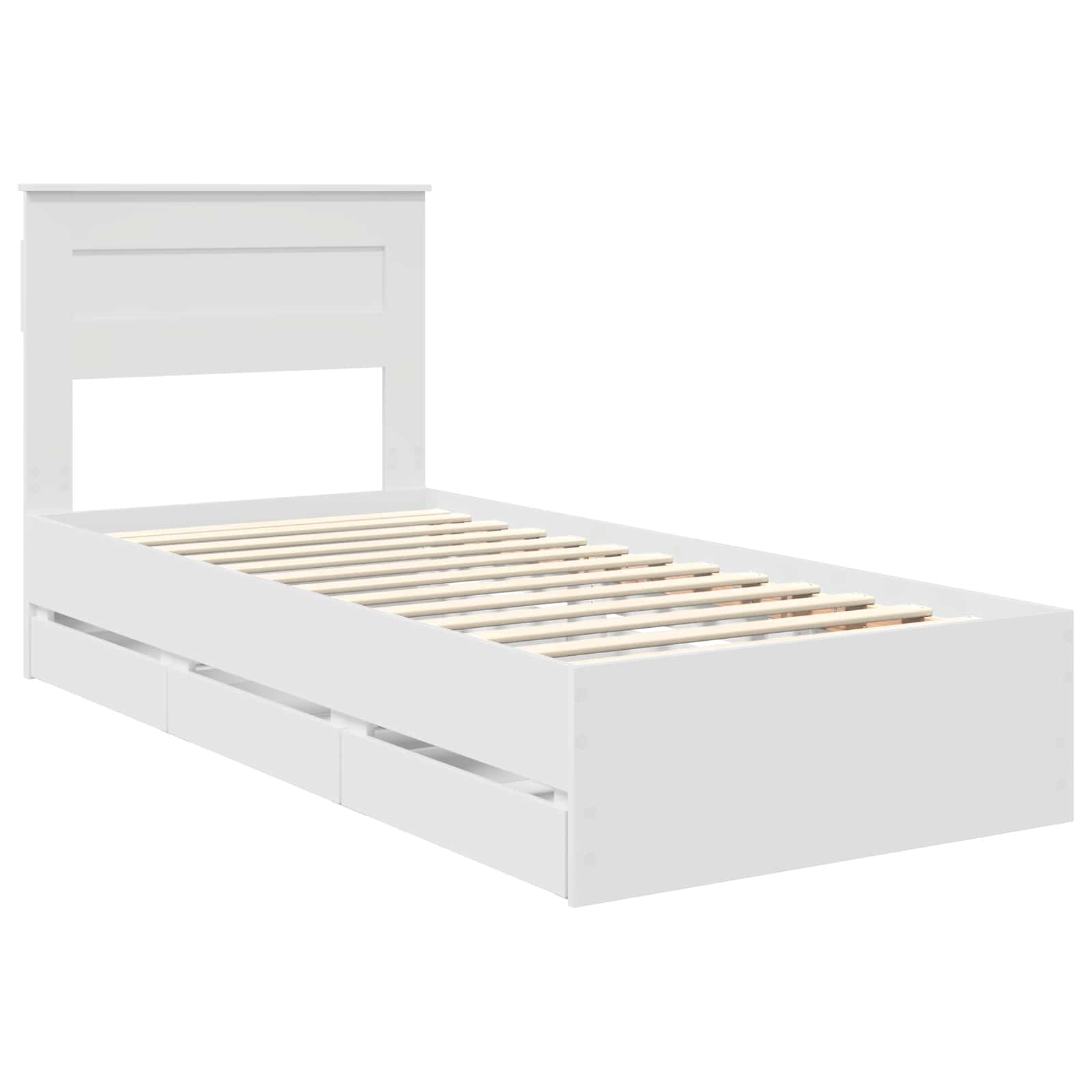 Struttura del letto Bianco 100 x 200 cm Legno Ingegnerizzato | homemem39