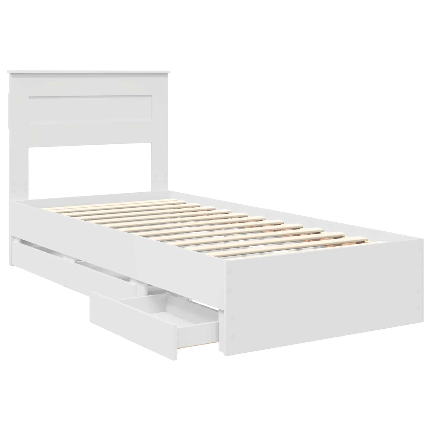 Struttura del letto Bianco 100 x 200 cm Legno Ingegnerizzato | homemem39