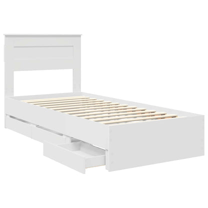 Struttura del letto Bianco 100 x 200 cm Legno Ingegnerizzato | homemem39